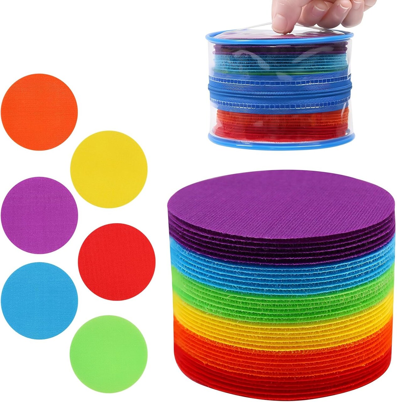 36 Pcs Carpet Dot Markers – 4 Inch Round Floor Circles, Unnumbered Spot Markers for Classroom, Preschool & Kindergarten (6 Colors)